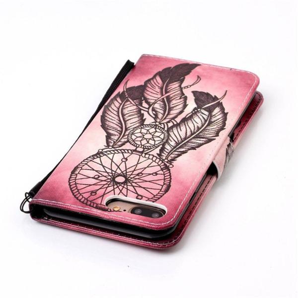 Plånboksfodral Apple Iphone 7 Plus – Drömfångare Rosa/Röd