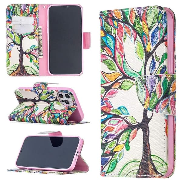 Plånboksfodral iPhone 13 Pro – Färgglatt Träd