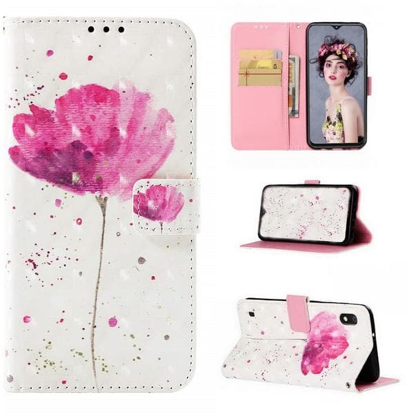 Plånboksfodral Samsung Galaxy A10 – Rosa Blomma