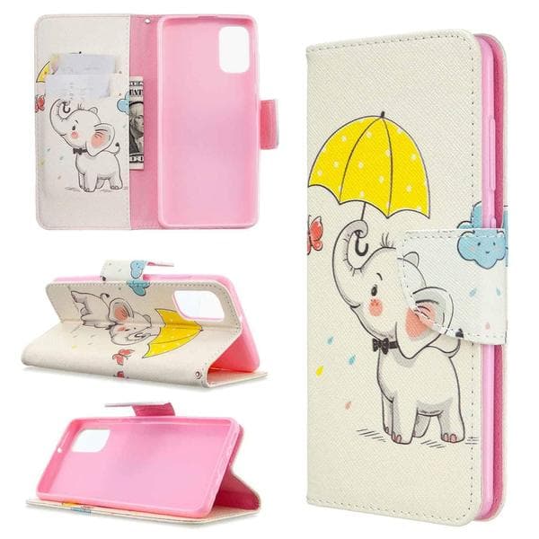 Plånboksfodral Samsung Galaxy A41 – Elefant med Paraply