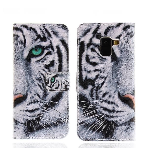 Plånboksfodral Samsung Galaxy A8 (2018) – Vit Tiger