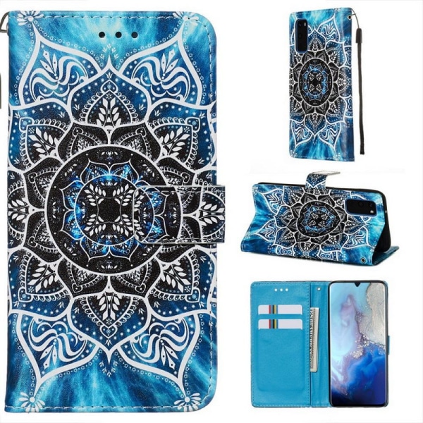 Lompakkokotelo Samsung Galaxy A41 - Sininen Mandala