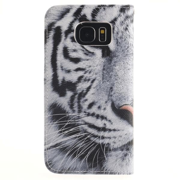 Plånboksfodral Samsung Galaxy S7 Edge – Vit Tiger