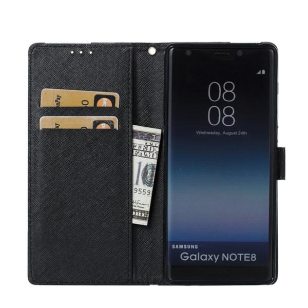 Plånboksfodral Samsung Galaxy Note 8 – Blommor i Guld