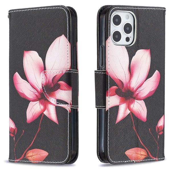 Lompakkokotelo iPhone 13 Pro Max - Vaaleanpunainen Kukka