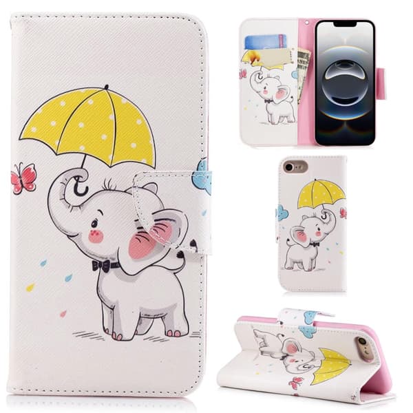 Plånboksfodral Apple iPhone 17e – Elefant med Paraply