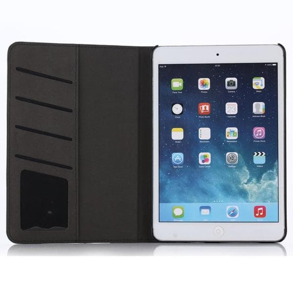 Plånboksfodral Ipad Mini 4 - Trä (välj mellan 4 färger) Mörkbrun