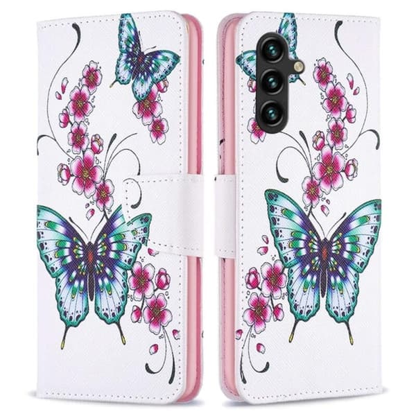 Plånboksfodral Samsung Galaxy S24 Plus - Fjärilar och Blommor