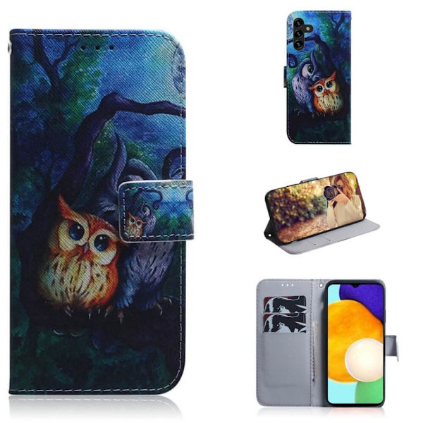 Lompakkokotelo Samsung Galaxy A05s - Pöllöt Kuunvalossa