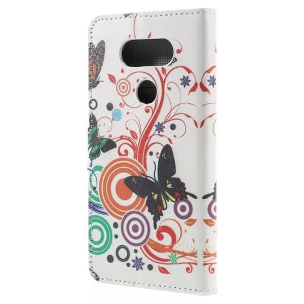 Plånboksfodral LG G5 - Vit med Fjärilar