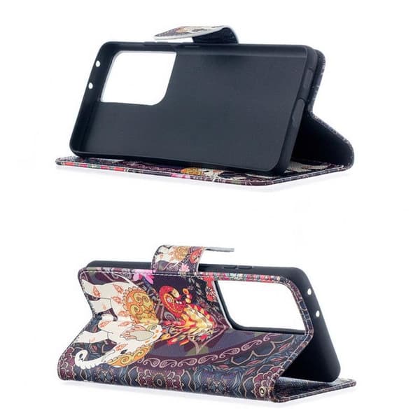 Plånboksfodral Samsung Galaxy S21 Ultra – Indiskt / Elefant