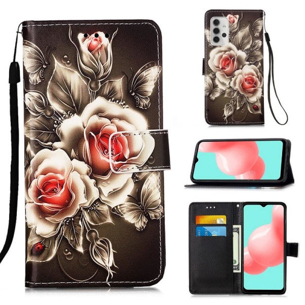 Lompakkokotelo Samsung Galaxy A32 - Ruusut