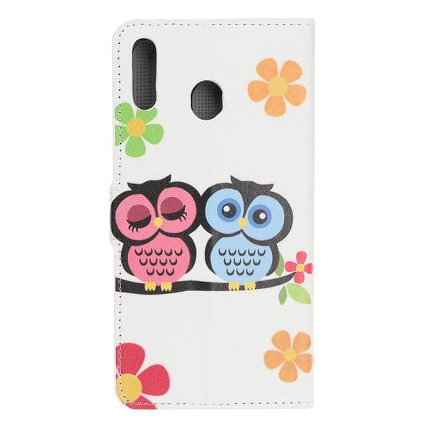 Plånboksfodral Samsung Galaxy A40 - Ugglor & Blommor