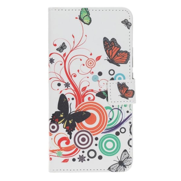 Lompakkokotelo iPhone 12 - Valkoinen Perhosilla