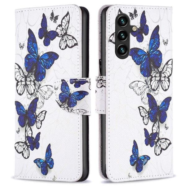 Lompakkokotelo Samsung Galaxy S24 Plus - Siniset Ja Valkoiset Perhoset
