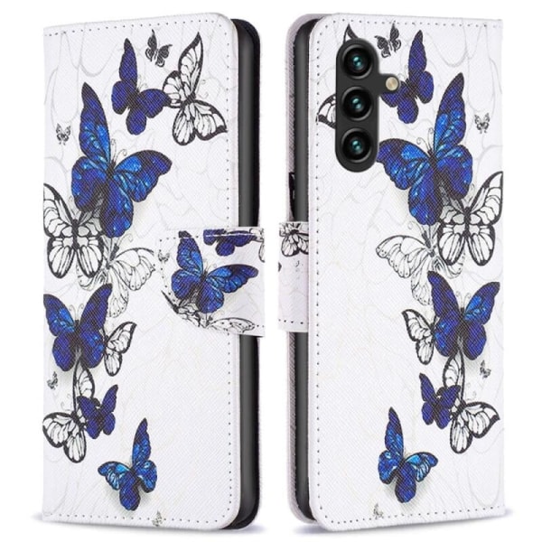 Plånboksfodral Samsung Galaxy S24 Plus - Blåa och Vita Fjärilar
