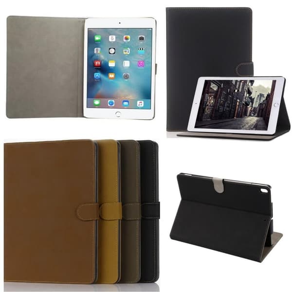 Fodral Mocka/Läder iPad Pro 10.5" (2017) - Retro, 4 Färger Mörkbrun