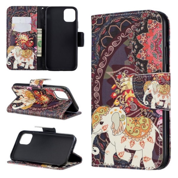 Plånboksfodral iPhone 13 - Indiskt / Elefant