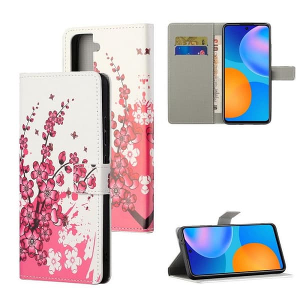 Lompakkokotelo Samsung Galaxy S21 FE - Kirsikankukat
