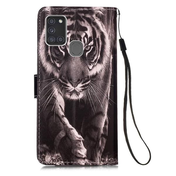 Lompakkokotelo Samsung Galaxy A21s - Tiikeri