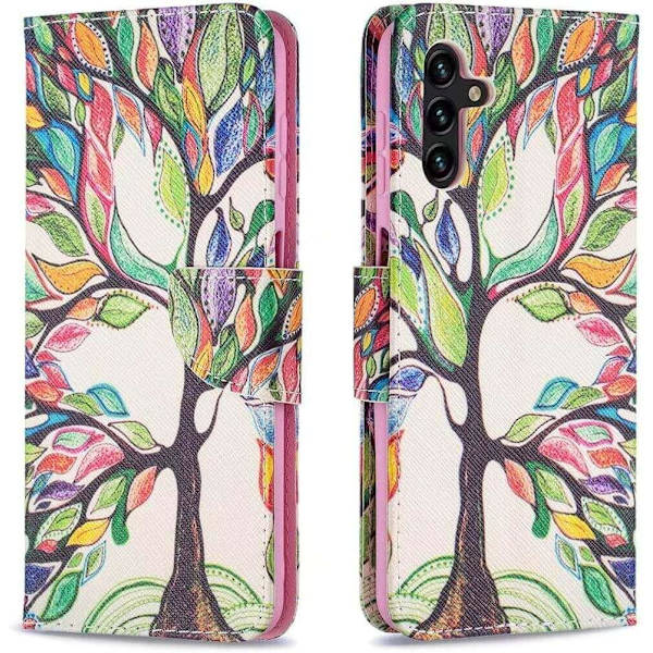 Lompakkokotelo Samsung Galaxy A54 - Värikäs Puu