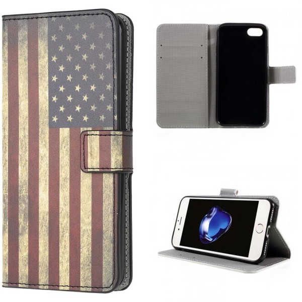 Plånboksfodral iPhone SE (2022) - Flagga USA