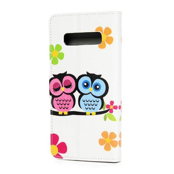 Plånboksfodral Samsung Galaxy S10 - Ugglor & Blommor