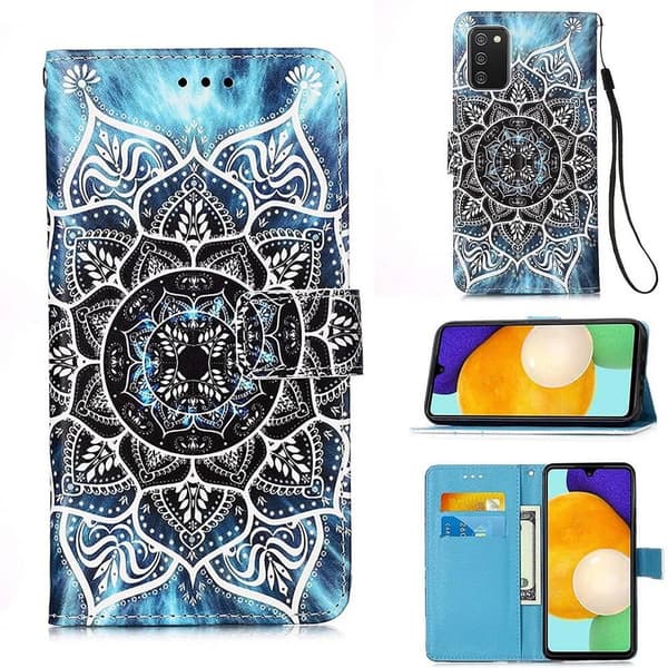 Plånboksfodral Samsung Galaxy A03s – Blå Mandala
