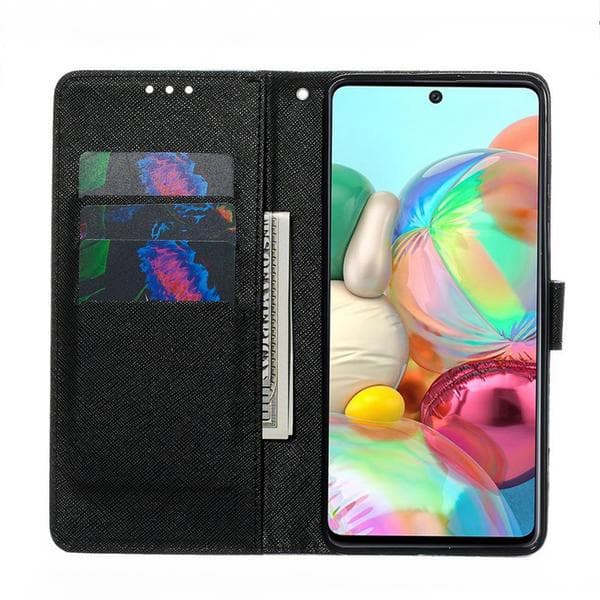 Plånboksfodral Samsung Galaxy A51 – Döskalle / Rosor