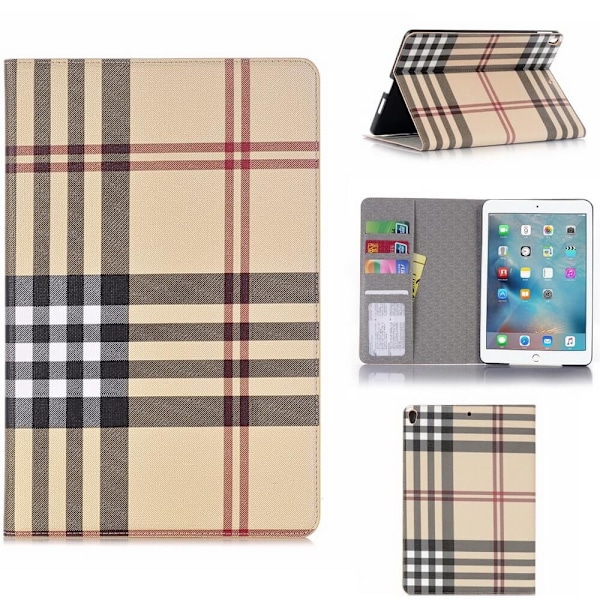 Plånboksfodral iPad 10,2" (2020) Rutmönster - 3 Färger Brun