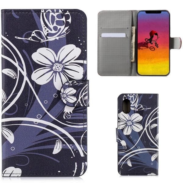 Plånboksfodral Apple iPhone XR - Svart med Blommor
