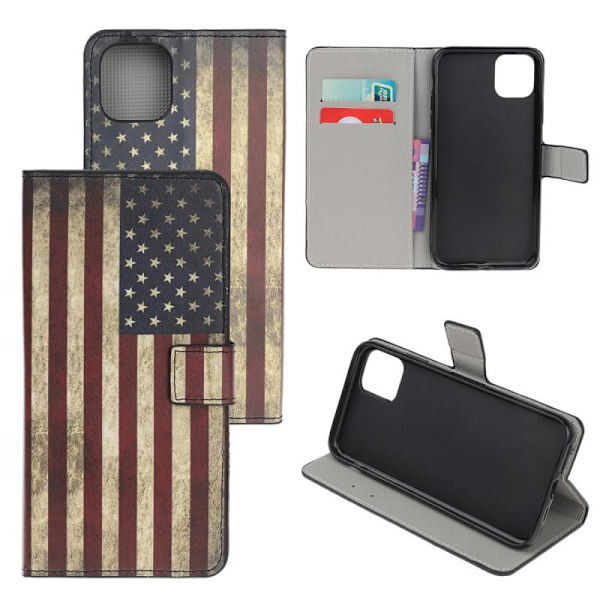 Plånboksfodral iPhone 13 Pro - Flagga USA