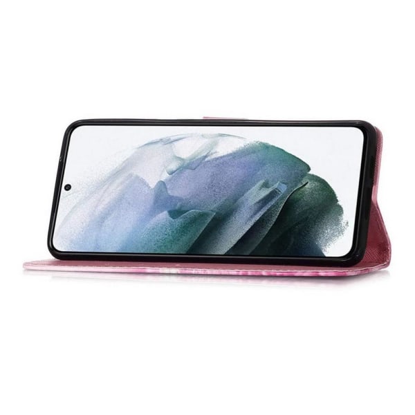 Lompakkokotelo Samsung Galaxy S21 Plus - Vaaleanpunainen Kukka