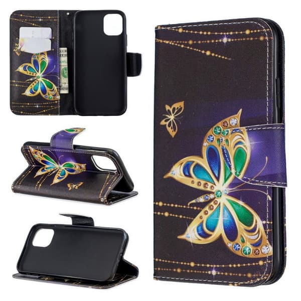 Plånboksfodral iPhone 15 – Guldfjäril