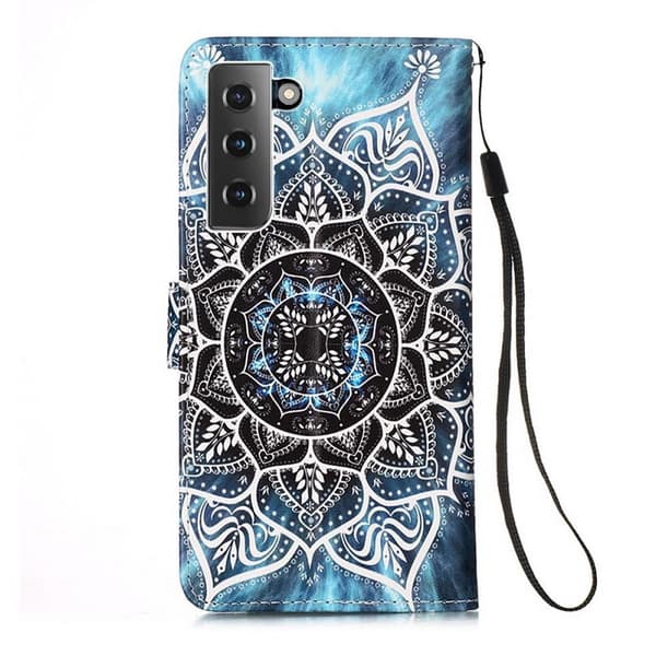 Lompakkokotelo Samsung Galaxy S21 Plus - Sininen Mandala