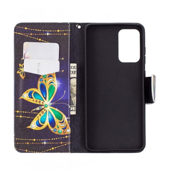 Lompakkokotelo Samsung Galaxy A23 - Kultainen Perhonen