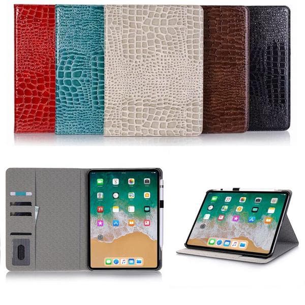 Plånboksfodral iPad Pro 11" (2018) - Krokodilmönster, 5 Färger Turkos
