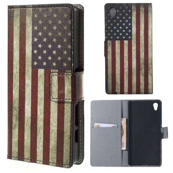 Plånboksfodral Sony Xperia Z5 Premium - Flagga USA