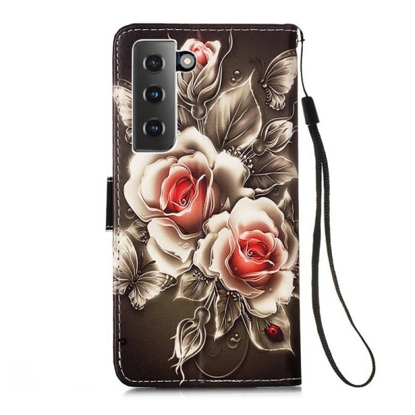 Lompakkokotelo Samsung Galaxy S21 Plus - Ruusut