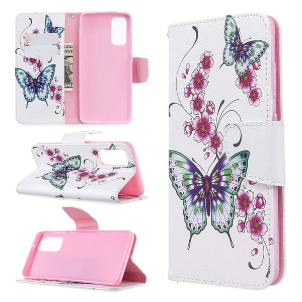 Plånboksfodral Huawei P Smart 2021 – Fjärilar och Blommor