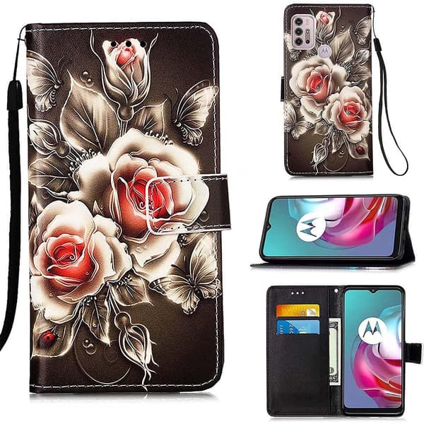 Plånboksfodral Motorola Moto G30 – Rosor