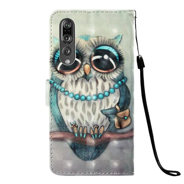 Plånboksfodral Huawei P30 – Utsmyckad Uggla
