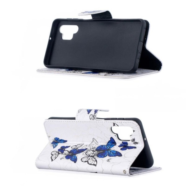 Lompakkokotelo Samsung Galaxy A32 - Siniset Ja Valkoiset Perhose