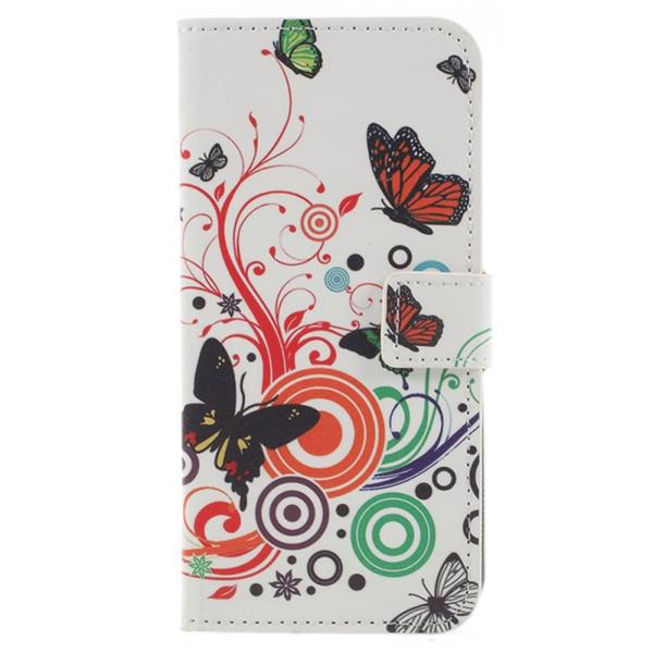 Plånboksfodral LG G7 ThinQ - Vit med Fjärilar