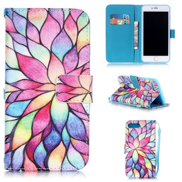 Plånboksfodral Apple iPhone 8 Plus – Färgglada Blomblad