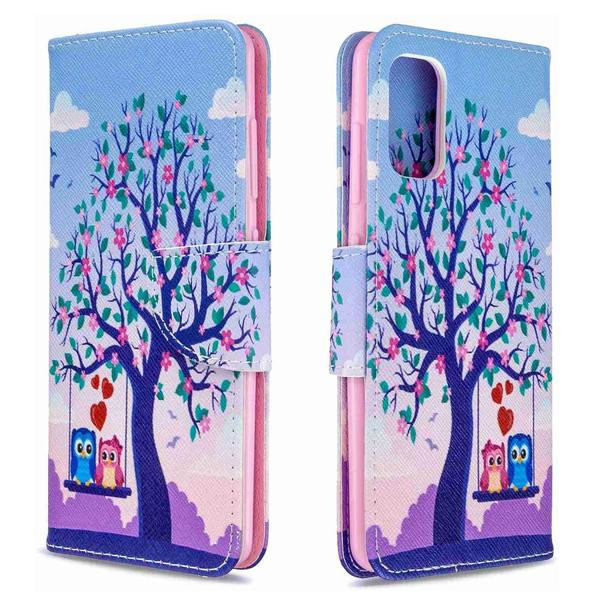 Lompakkokotelo Samsung Galaxy A51 - Pöllöt Keinussa