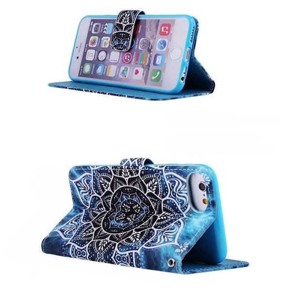 Plånboksfodral iPhone SE (2022) - Blå Mandala
