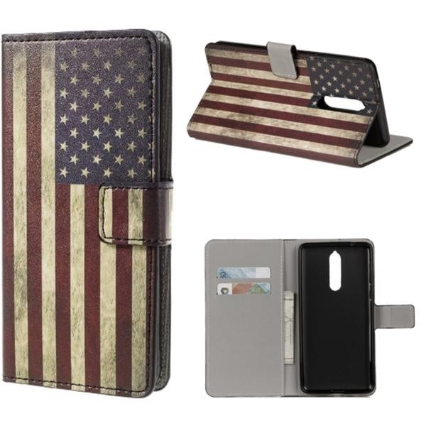 Plånboksfodral Nokia 8 - Flagga USA