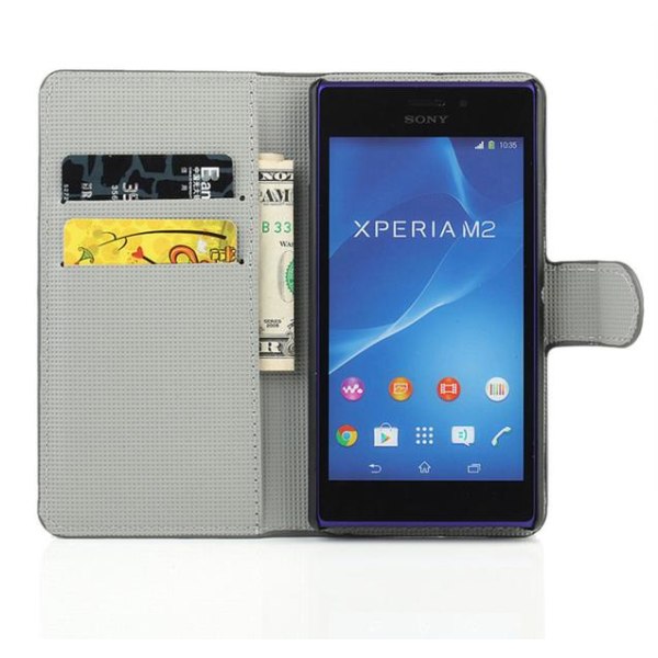 Plånboksfodral Sony Xperia M2 - Blommor & Cirklar