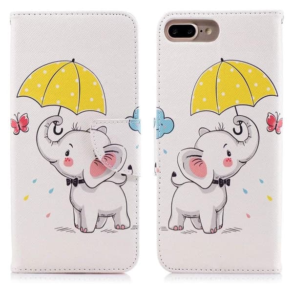 Plånboksfodral iPhone 7 Plus – Elefant med Paraply